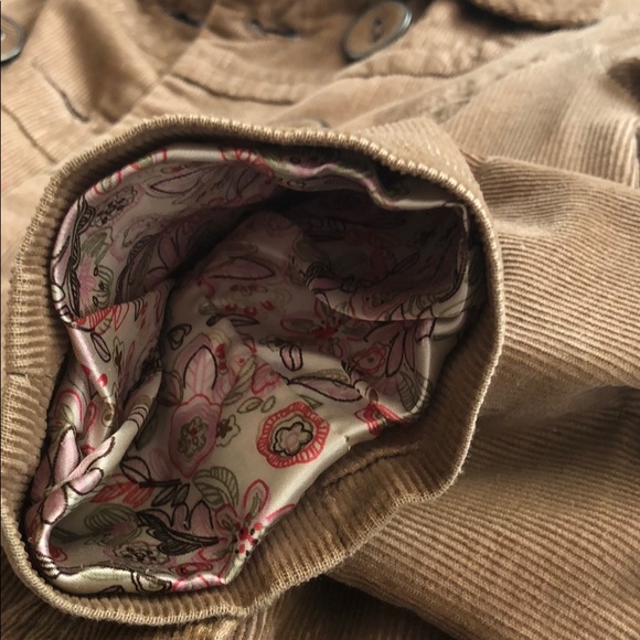 cute brown corduroy silk lined jacket - Picture 7 of 8